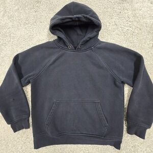 Flint and Tinder Hoodie Men Medium Faded Black Pullover Sweatshirt Raglan Pocket